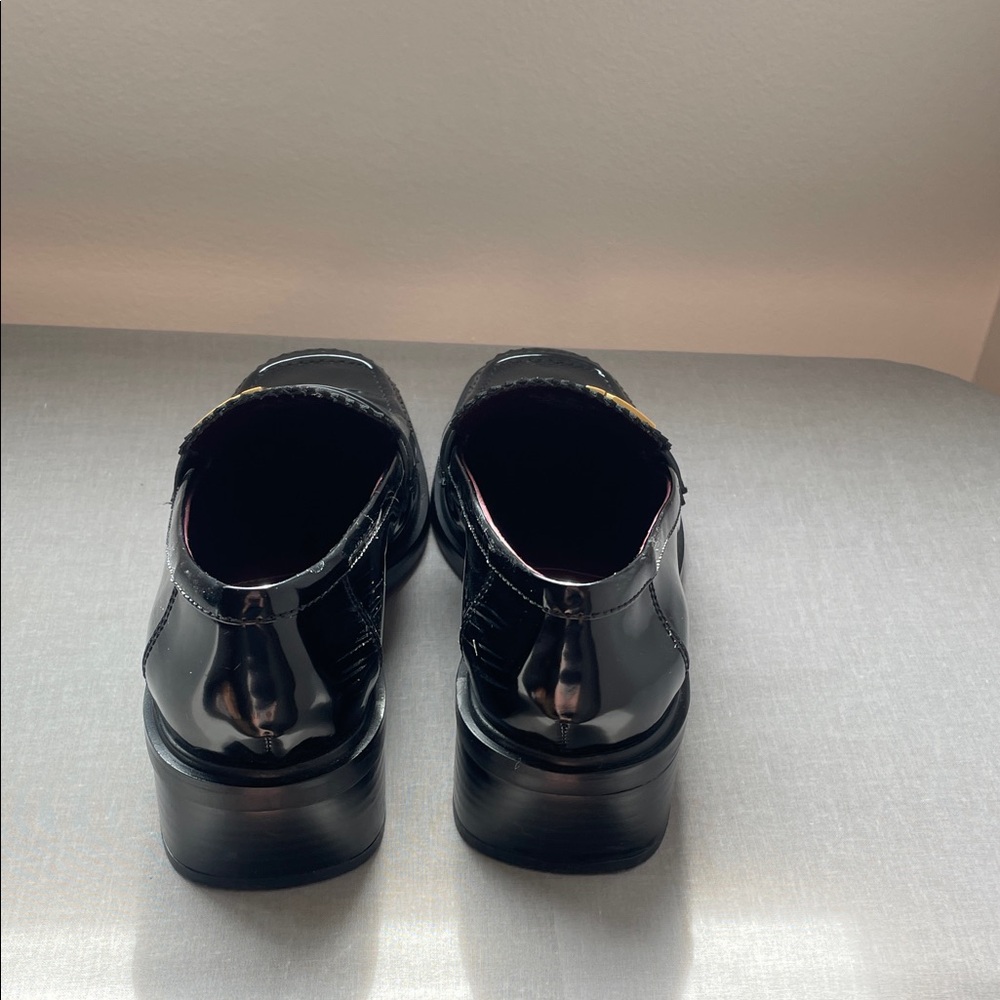 Franco Sarto Gloria Black Loafers with Gold Accent Size 7.5 - Picture 4 of 13